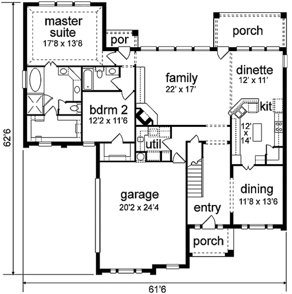 House Plan Design - European Floor Plan - Main Floor Plan #84-256