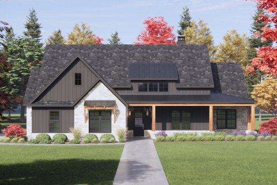 Exterior - Front Elevation 3 for Country House Plan #1096-164 - 4 bed, 3 bath
