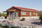 Adobe / Southwestern Style House Plan - 3 Beds 2 Baths 100 Sq/Ft Plan #1106-105 Exterior 