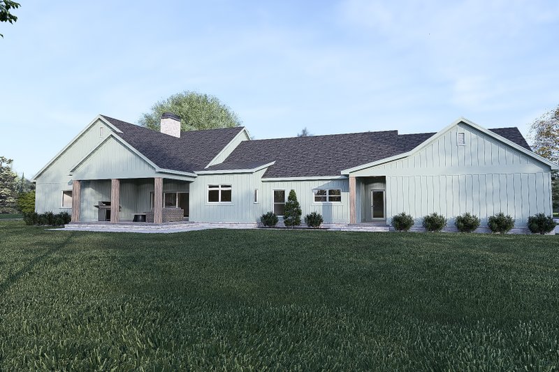 House Design - Exterior - Rear Elevation for Farmhouse House Plan #923-426 - 3 bed, 2.5 bath