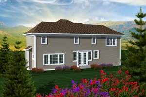 Exterior - Rear Elevation for Craftsman House Plan #70-1132 - 3 bed, 2.5 bath