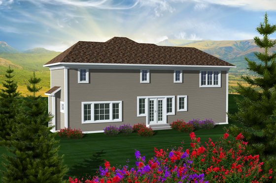 Exterior - Rear Elevation for Craftsman House Plan #70-1132 - 3 bed, 2.5 bath