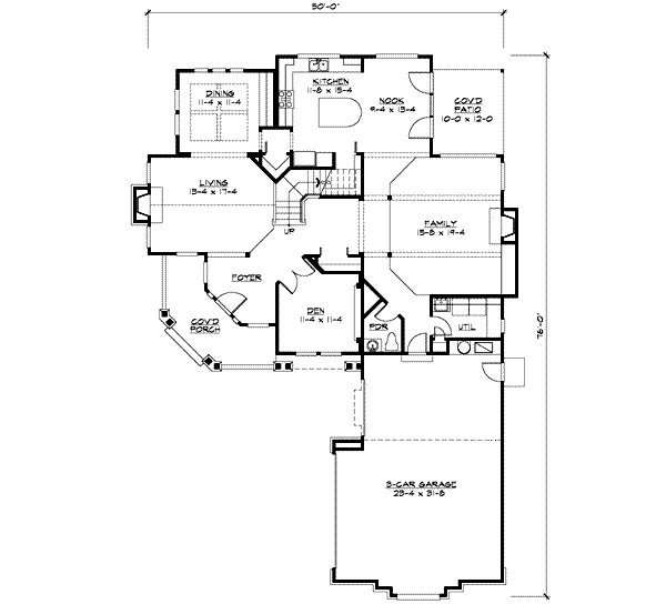 Craftsman Floor Plan - Main Floor Plan #132-123