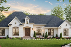 House Blueprint - Farmhouse Exterior - Front Elevation Plan #21-554