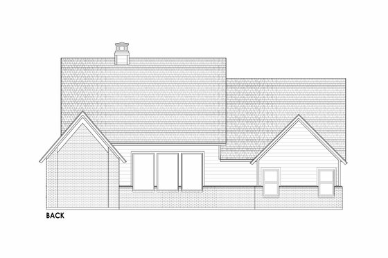 Exterior - Rear Elevation 1 for Farmhouse House Plan #1096-92 - 4 bed, 2.5 bath
