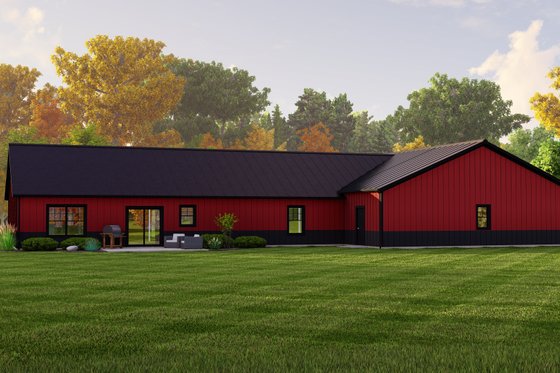 Exterior - Rear Elevation for Barndominium House Plan #1064-224 - 3 bed, 3 bath