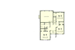 Floor Plan - Upper Floor for European House Plan #16-206 - 4 bed, 2.5 bath