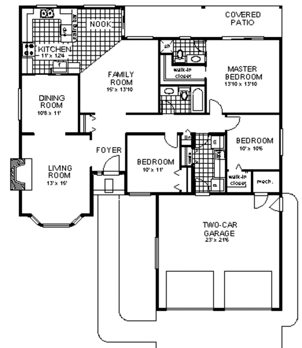 Architectural House Design - Traditional Floor Plan - Main Floor Plan #18-104