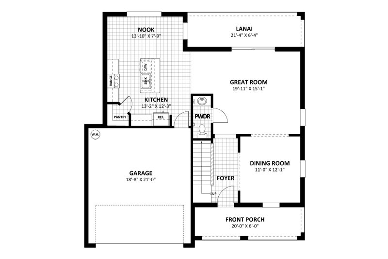 Architectural House Design - Floor Plan - Main Floor for Traditional House Plan #1058-256 - 4 bed, 2.5 bath