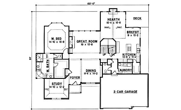 Traditional Style House Plan - 4 Beds 4 Baths 3352 Sq/Ft Plan #67-203 ...