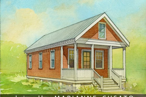 Cottage style home, designed by Marianne Cusato, elevation