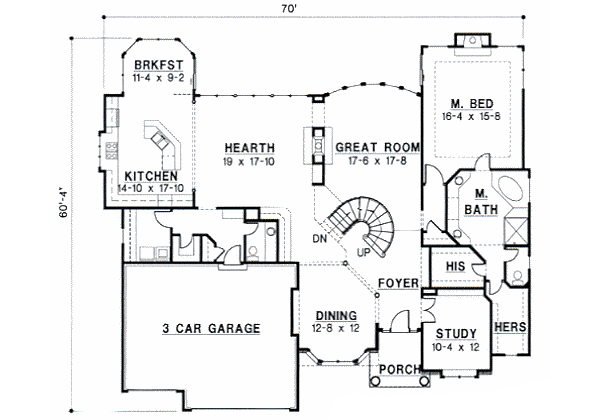 Traditional Floor Plan - Main Floor Plan #67-295
