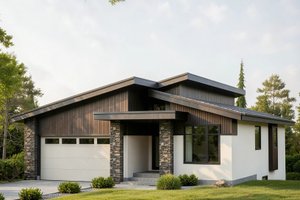 House Plan Design - Exterior - Front Elevation for Contemporary House Plan #1100-32 - 3 bed, 2 bath