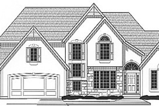 Exterior - Front Elevation for European House Plan #67-715 - 4 bed, 3 bath