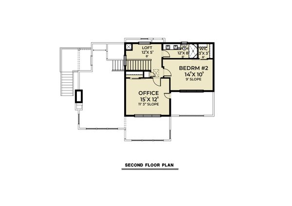 House Design - Contemporary Floor Plan - Upper Floor Plan #1070-145