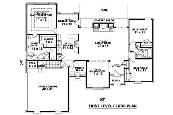 Floor Plan - Main Floor for European House Plan #81-891 - 3 bed, 2 bath