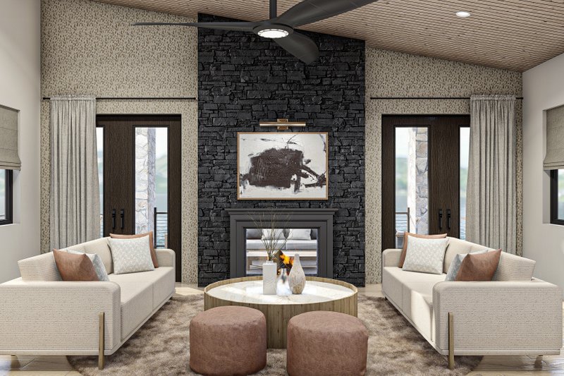Home Plan - Interior - Family Room 2 for Modern House Plan #455-529 - 2 bed, 2.5 bath