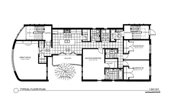 Floor Plan - Main Floor for Contemporary House Plan #535-21 - 9 bed, 6 bath