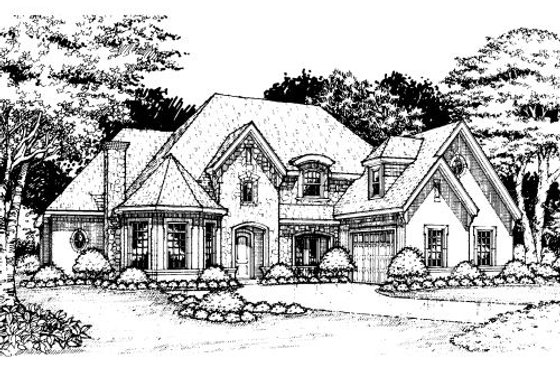 Exterior - Front Elevation for European House Plan #141-366 - 4 bed, 3.5 bath