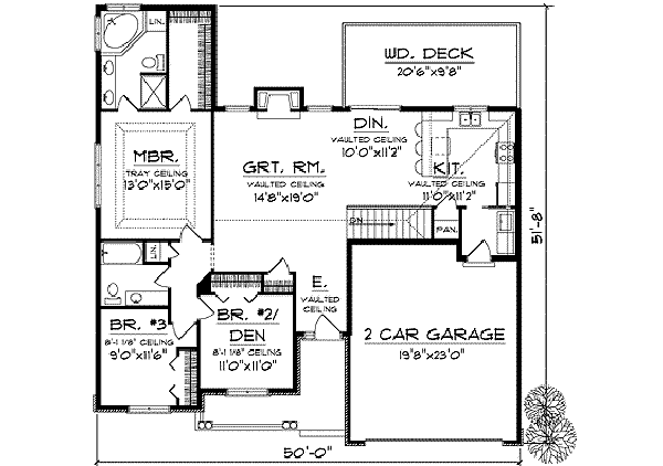 House Plan Design - Ranch Floor Plan - Main Floor Plan #70-678