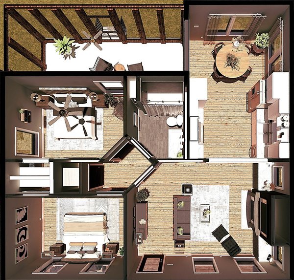 House Blueprint - Modern Floor Plan - Main Floor Plan #44-295