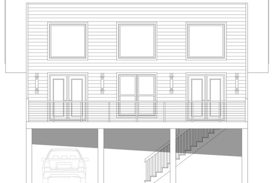 Exterior - Front Elevation 3 for Beach House Plan #932-911 - 2 bed, 1 bath