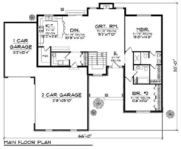 Home Plan - Craftsman Floor Plan - Main Floor Plan #70-902