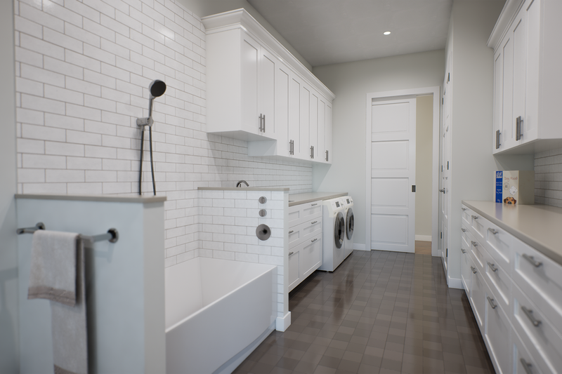 House Blueprint - Interior - Laundry 1 for Barndominium House Plan #48-1204 - 4 bed, 3.5 bath
