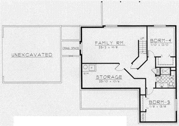 Ranch Floor Plan - Lower Floor Plan #112-110