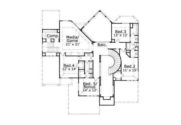 European Floor Plan - Upper Floor Plan #411-706