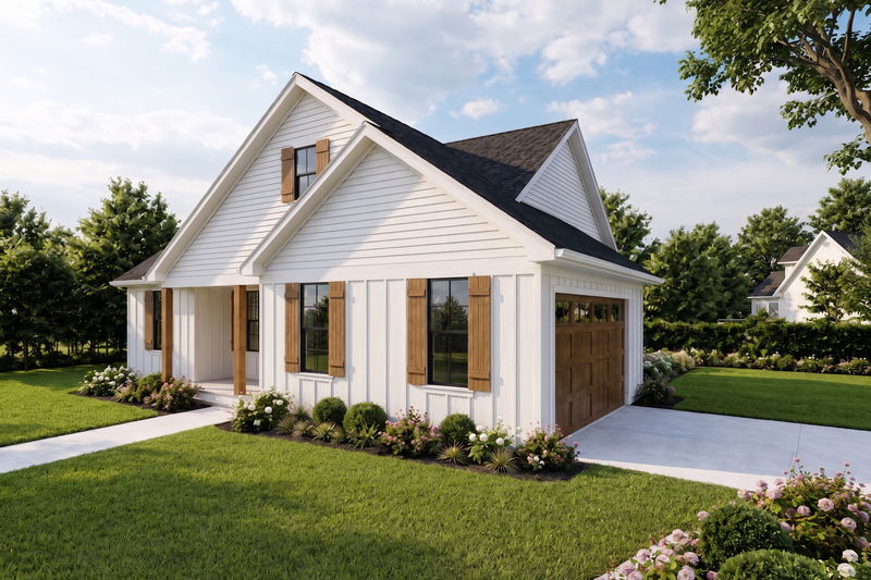 Home Plan - Exterior - Front Elevation 4 for Farmhouse House Plan #48-1229 - 3 bed, 2 bath