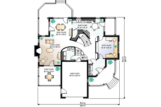 Floor Plan - Main Floor for European House Plan #23-291 - 3 bed, 2.5 bath