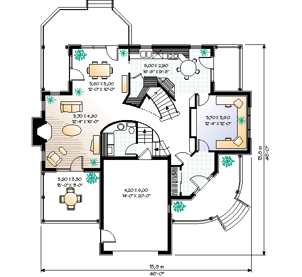 House Plan Design - European Floor Plan - Main Floor Plan #23-291