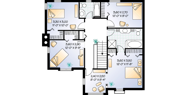 House Plan Design - Traditional Floor Plan - Upper Floor Plan #23-243