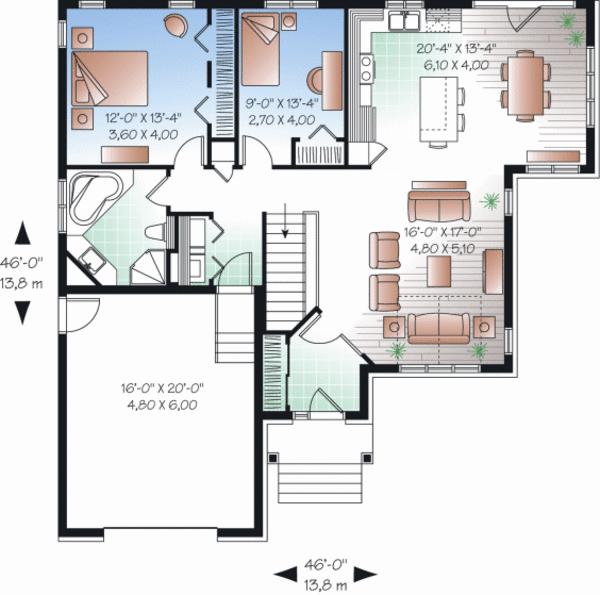 House Blueprint - Cottage Floor Plan - Main Floor Plan #23-2280