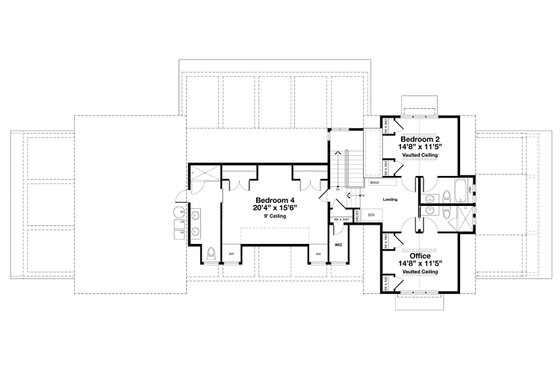 Floor Plan - Upper Floor for Beach House Plan #443-19 - 4 bed, 4.5 bath