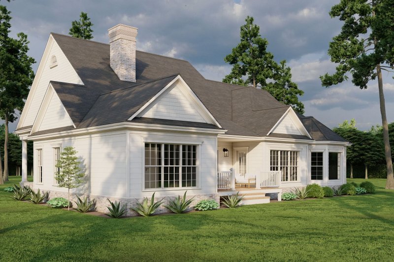 Dream House Plan - Exterior - Rear Elevation 1 for Southern House Plan #17-2066 - 4 bed, 3 bath