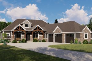 Craftsman Exterior - Front Elevation Plan #1064-68