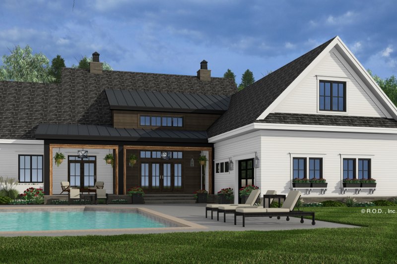 Dream House Plan - Exterior - Rear Elevation for Farmhouse House Plan #51-1255 - 5 bed, 4.5 bath