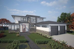House Blueprint - European Exterior - Front Elevation Plan #1101-13