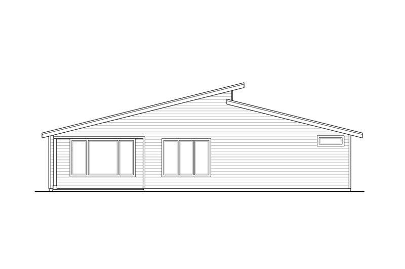 Home Plan - Exterior - Rear Elevation for Modern House Plan #124-1231 - 3 bed, 2 bath