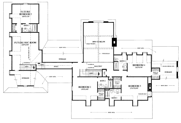House Design - Colonial Floor Plan - Upper Floor Plan #137-219