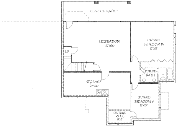 Traditional Floor Plan - Lower Floor Plan #24-192
