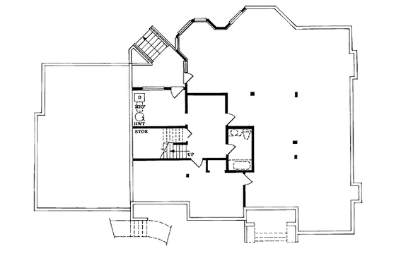 Floor Plan - Lower Floor for European House Plan #47-320 - 4 bed, 4.5 bath