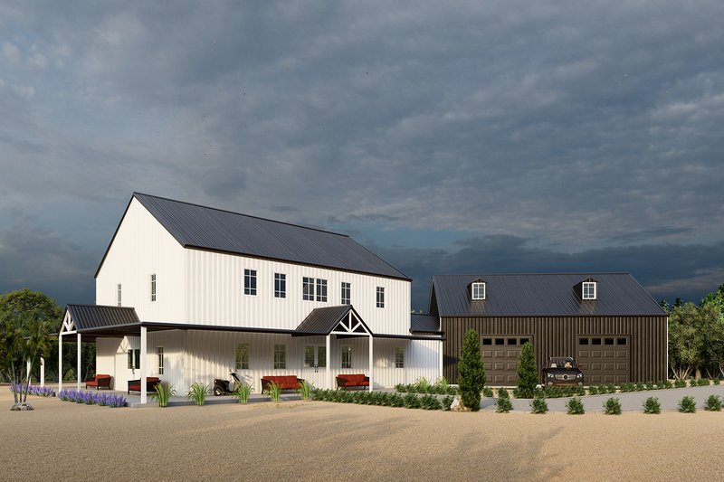 Dream House Plan - Exterior - Other Elevation for Barndominium House Plan #1107-15 - 5 bed, 4 bath