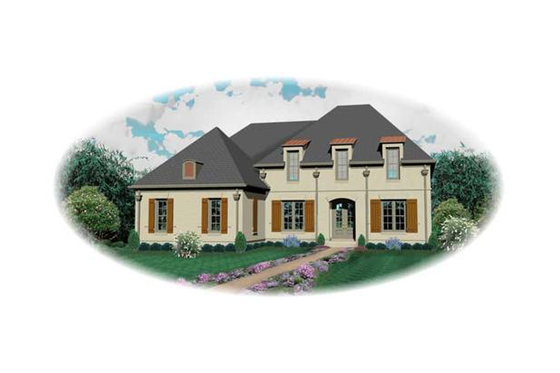 Exterior - Front Elevation for European House Plan #81-1217 - 4 bed, 4 bath