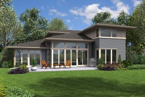 Exterior - Rear Elevation for Contemporary House Plan #48-1005 - 4 bed, 3.5 bath