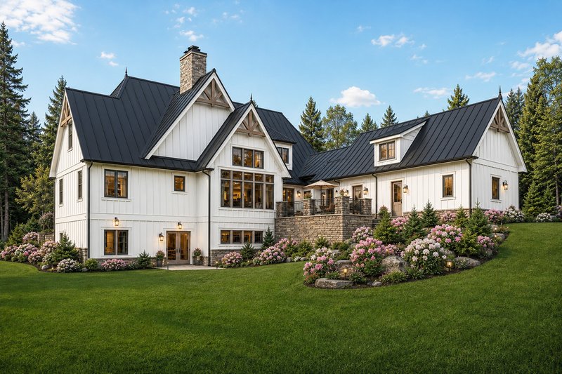 Architectural House Design - Exterior - Rear Elevation 1 for Farmhouse House Plan #928-413 - 4 bed, 3.5 bath