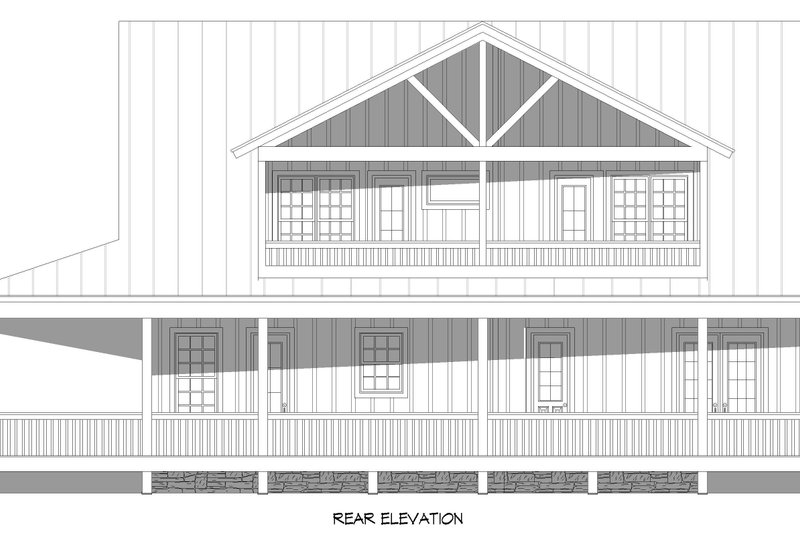 Home Plan - Exterior - Rear Elevation for Southern House Plan #932-802 - 3 bed, 3.5 bath
