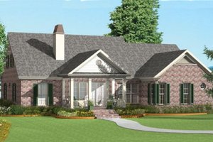 Exterior - Rear Elevation for Southern House Plan #406-9620 - 3 bed, 2 bath